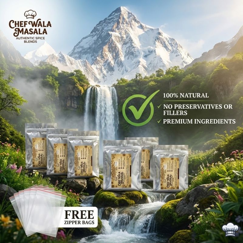 Enjoy 100% Natural Blends by Chef Wala Masala premium packs